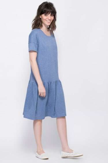 שמלת מלאנג' כתף שמוטה