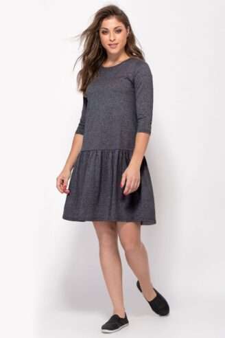 שמלת סריג נשים פרומו בד מלנז` שמלת סריג נשים פרומו בד מלנז`