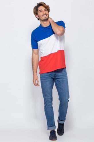 חולצת פולו שילוב פסים