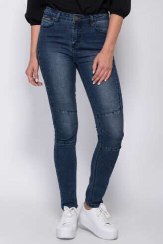 מכנסי ג'ינס סקיני בשילוב רוכסן