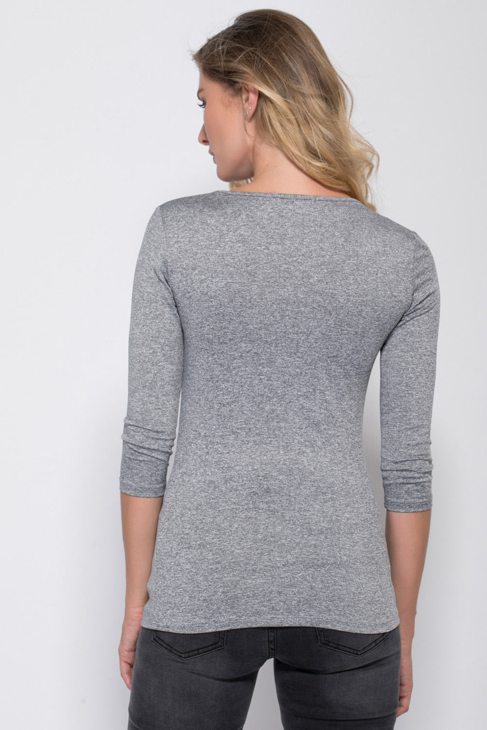 חולצת סריג בייסיק שרוול 3/4