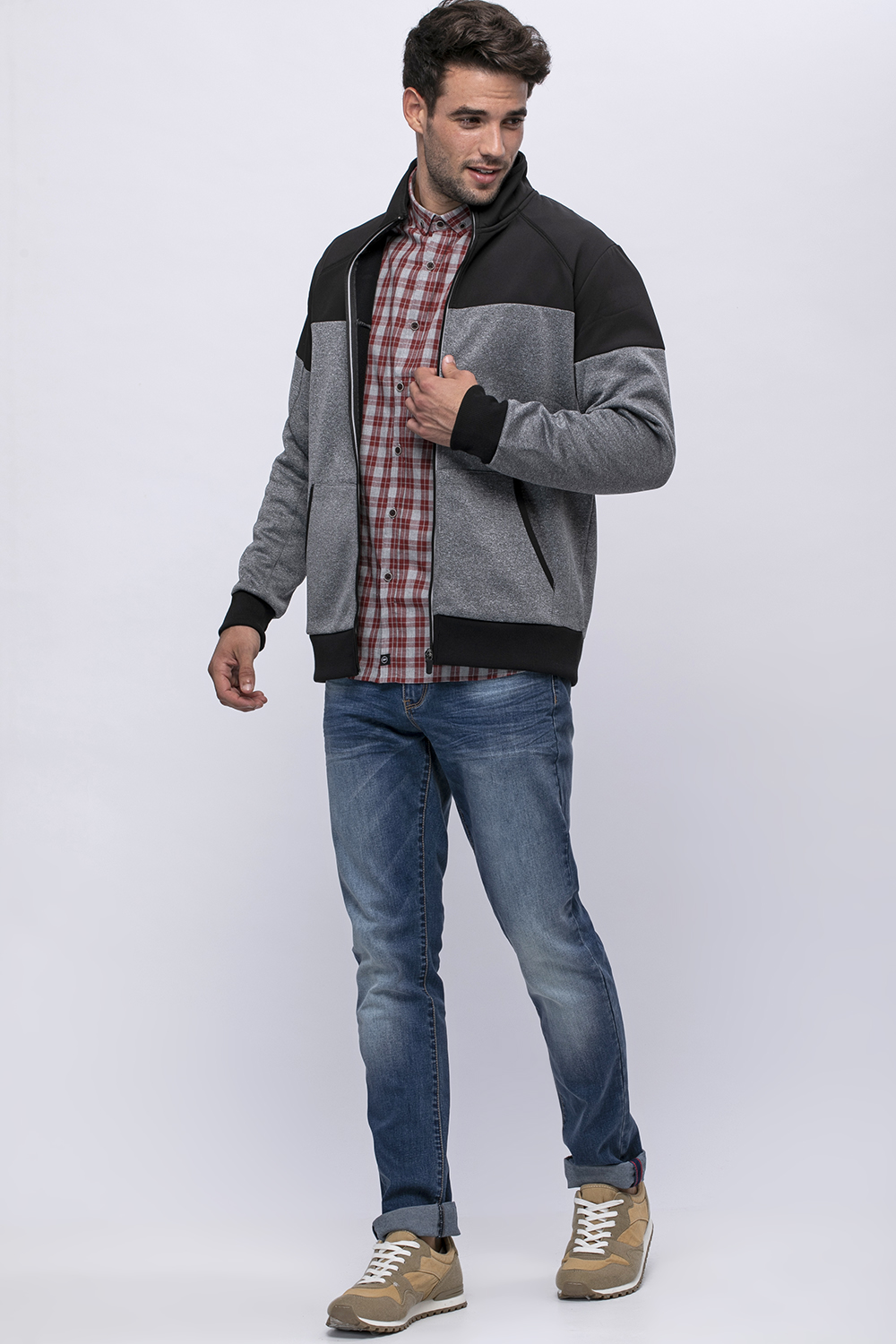 מעיל קל שילוב צבעים קולור בלוק