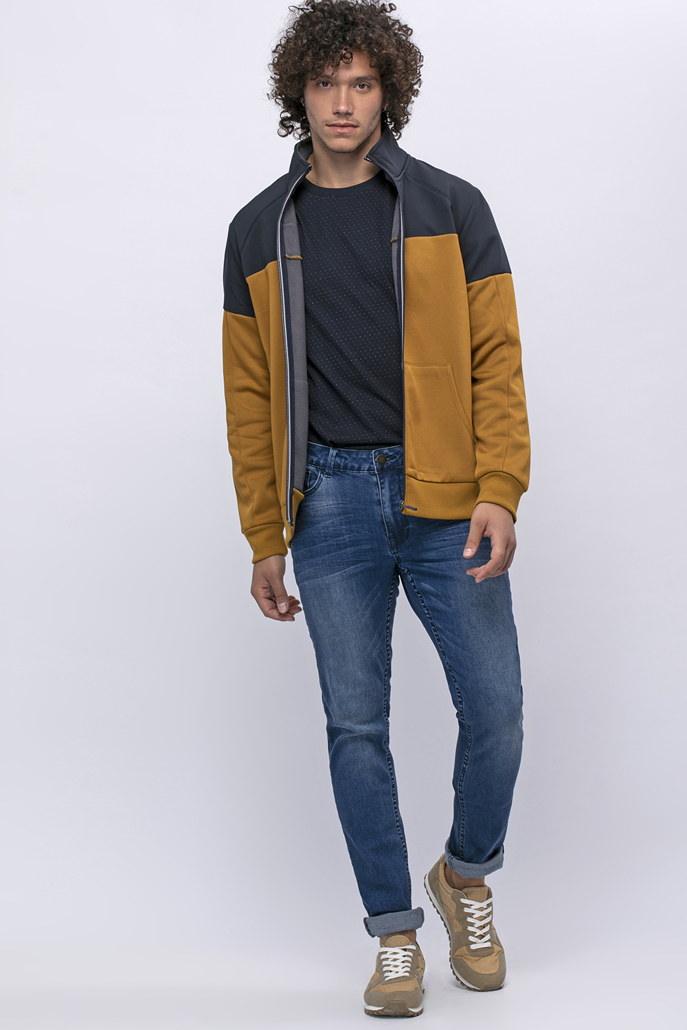 מעיל קל שילוב צבעים קולור בלוק