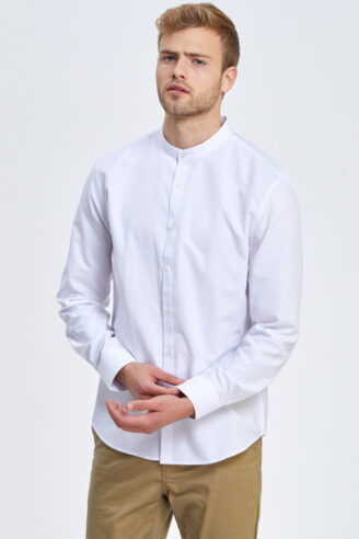 חולצה מכופתרת אוקספורד צווארון סיני