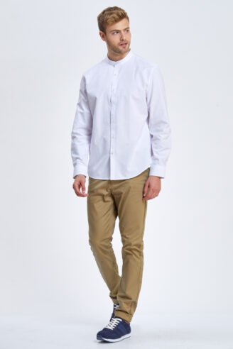 חולצה מכופתרת אוקספורד צווארון סיני