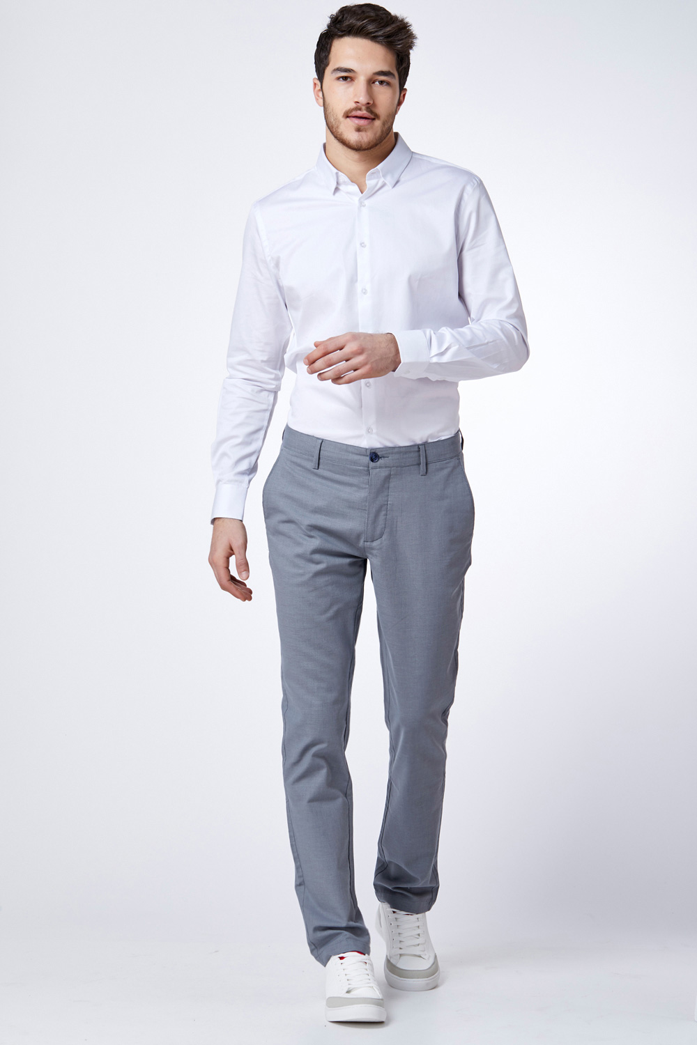 מכנס אלגנט טקסטורת אוקספורד