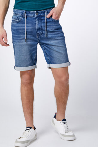 מכנס ברמודה ג'רסי שילוב שרוך