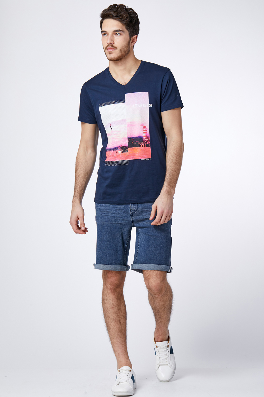 מכנס ברמודה ג'ינס כחול