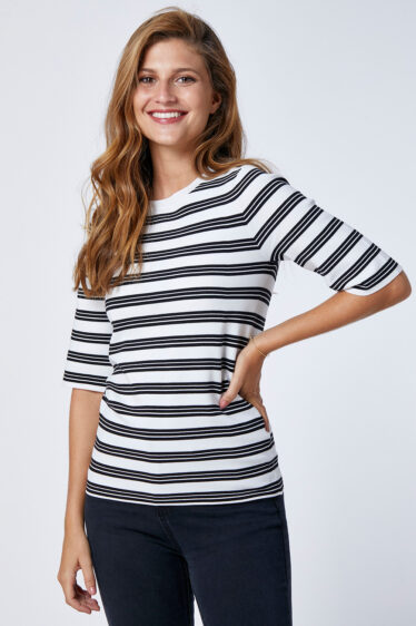 סריג פסים שרוול קצר