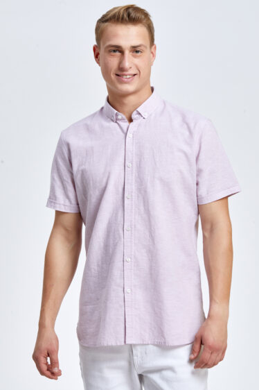 חולצה מכופתרת במראה פשתן