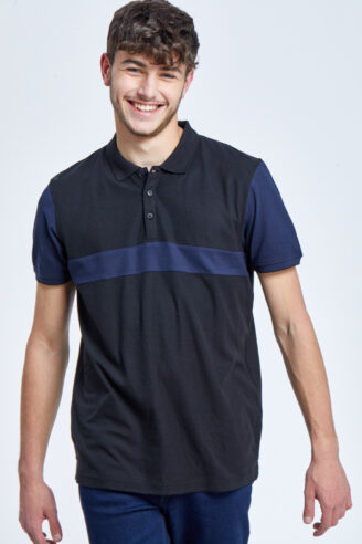חולצת פולו פיקה קולור בלוק 3 צבעים