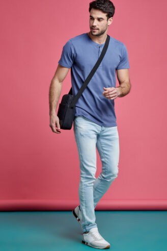 ג'ינס תכלת משופשף  סקיני