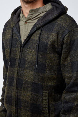 סריג קרדיגן עבה עם רוכסן וקפוצ'ון