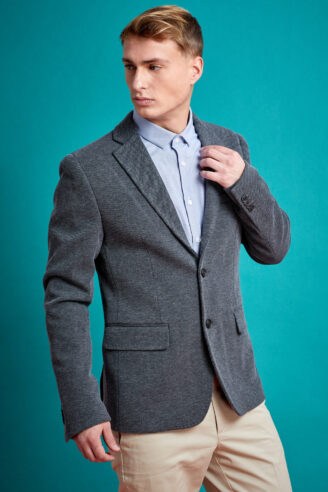 ג'קט ג'רסי אלגנט מבד איכותי עם טקסטורה