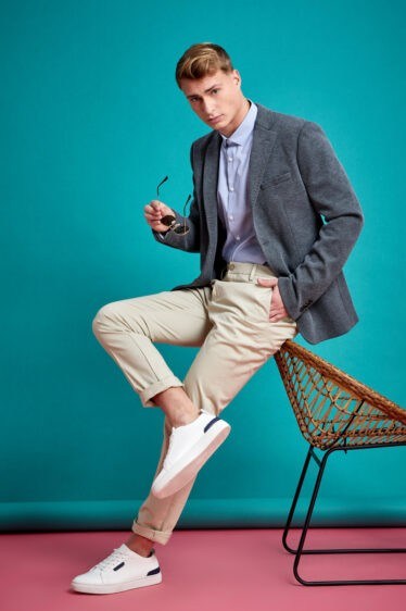 ג'קט ג'רסי אלגנט מבד איכותי עם טקסטורה