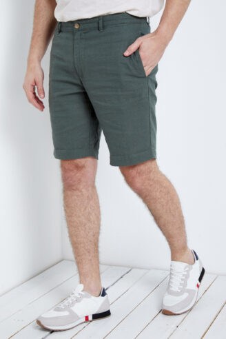 מכנס ברמודה במראה פשתן