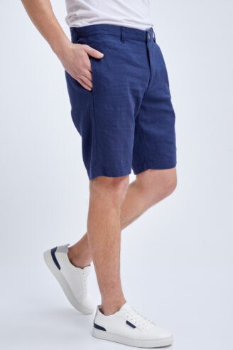 מכנס ברמודה במראה פשתן