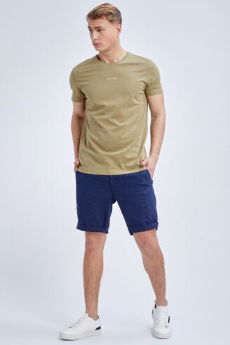 מכנס ברמודה במראה פשתן