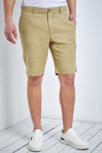 מכנס ברמודה במראה פשתן