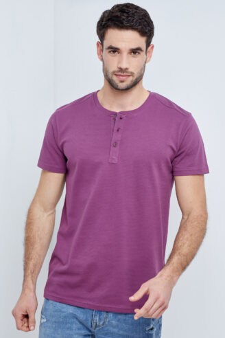 חולצת טי סבא כפתורים בד פופקורן