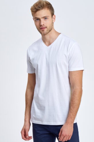 חולצת טי בסיס ,צווארון וי