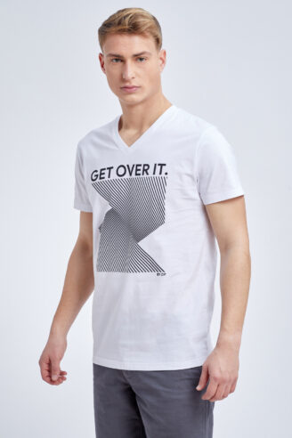 חולצת טי הדפס אלכסונים