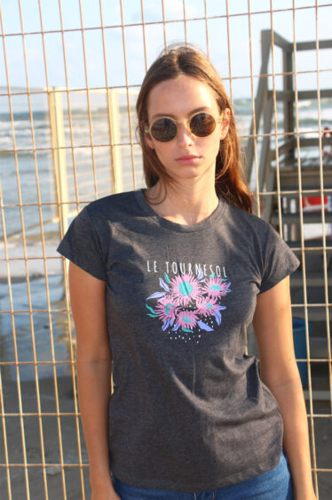 טי שירט הדפס חמניות