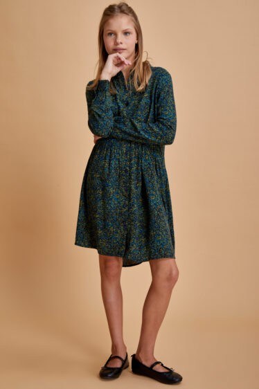 שמלת כפתורים מודפסת