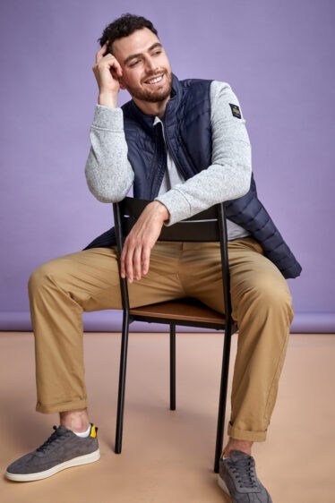 מעיל ניילון קווילט קל בשילוב שרוול סרוג