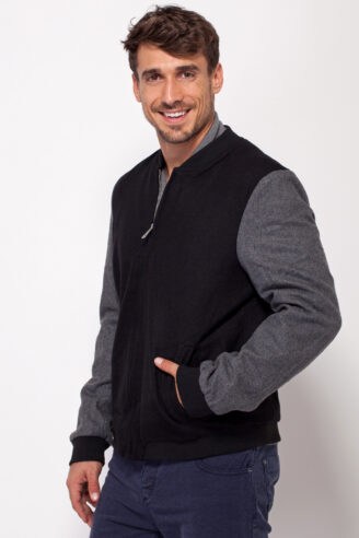 מעיל במראה צמר "בייסבול"