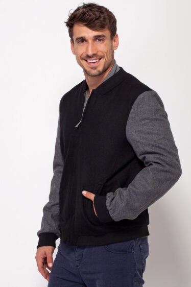 מעיל במראה צמר "בייסבול"