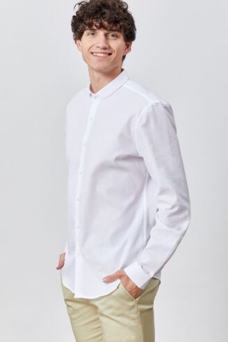 חולצה מכופתרת אלגנטית טקסטורת גריד