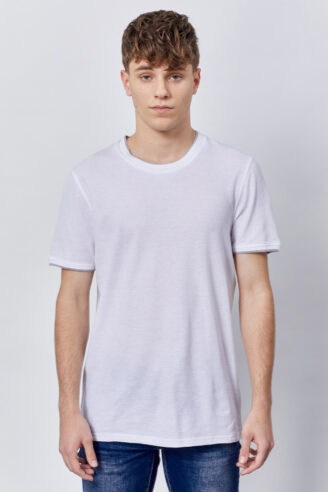 חולצת טי בד פיקה עם צווארון מיוחד