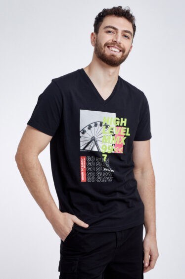 חולצת טי הדפס גלגל