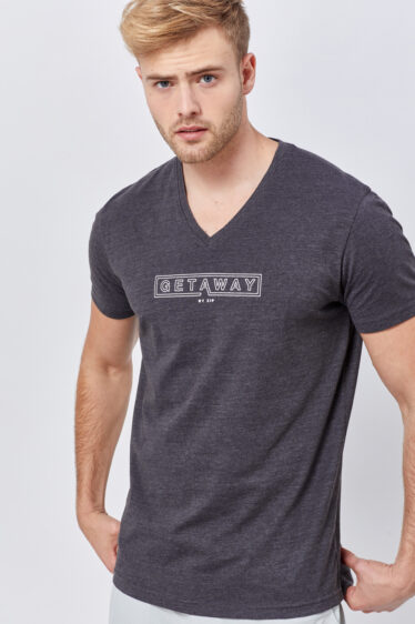 חולצת טי הדפס טקסט