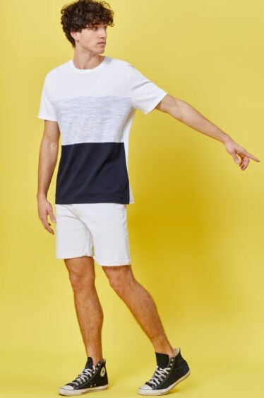 חולצת טי פופקורן קולור בלוק