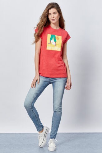 טי שירט הדפס כלבלב פאו