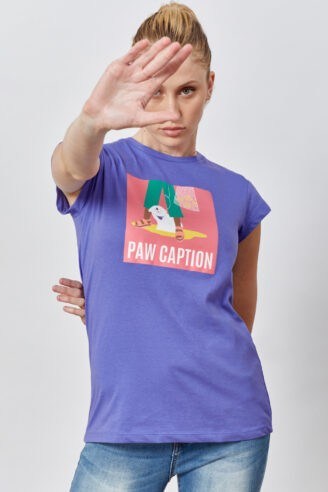 טי שירט הדפס כלבלב פאו