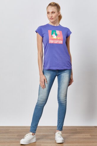 טי שירט הדפס כלבלב פאו