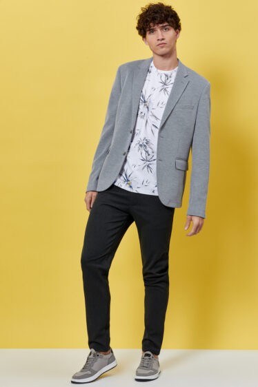 ג'קט ג'רסי אלגנטי אפור