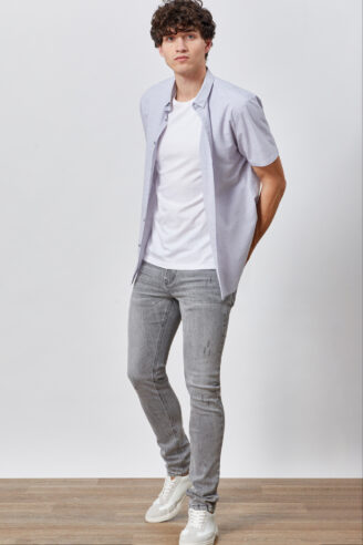 מכנס ג'ינס אפור משופשף