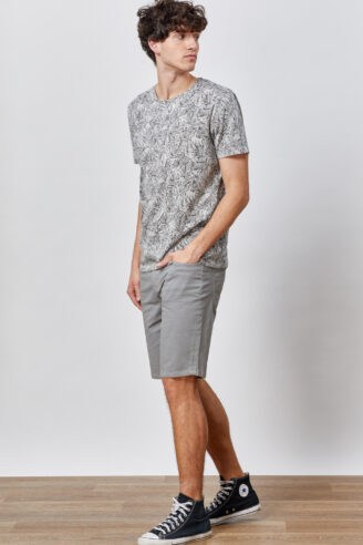 חולצת טי הדפס צמחיה גרפי