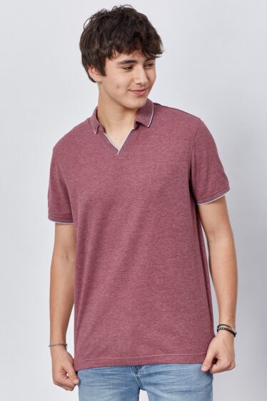 חולצת פולו פיקה ספליט וי