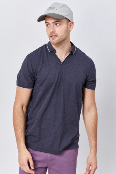 חולצת פולו פיקה ספליט וי