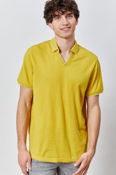 חולצת פולו פיקה ספליט וי