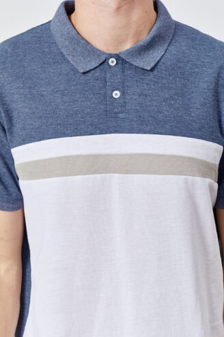 חולצת פולו פיקה פסי חזה