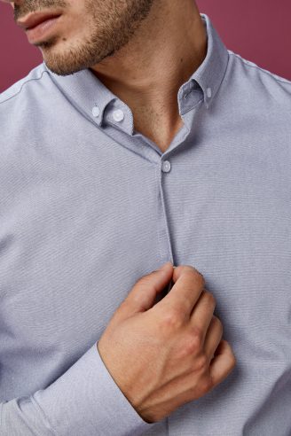 חולצה מכופתרת אוקספורד לייקרה צרה