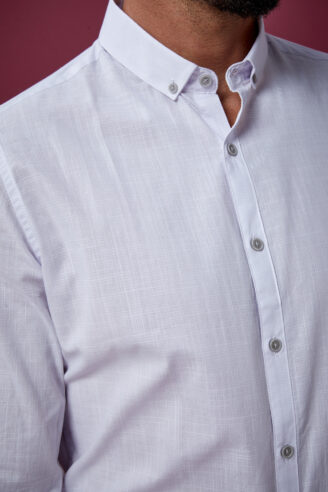 חולצה מכופתרת אלגנטית טקסטורת שתי וערב