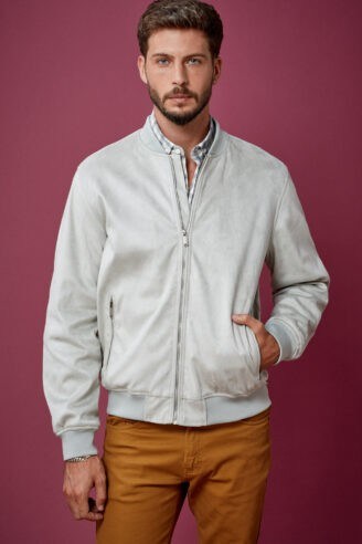 מעיל בומבר דמוי זמש