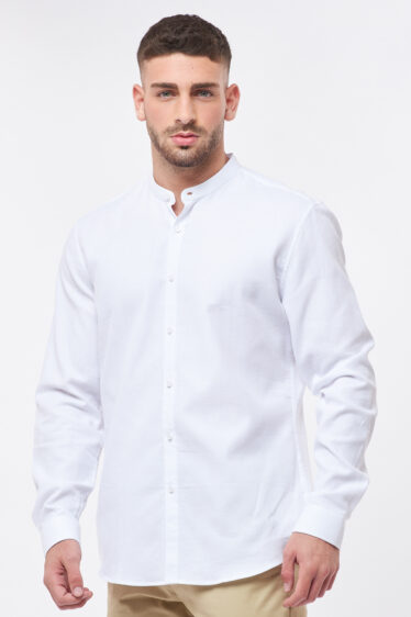 חולצה מכופתרת ואפל עם צוארון סיני